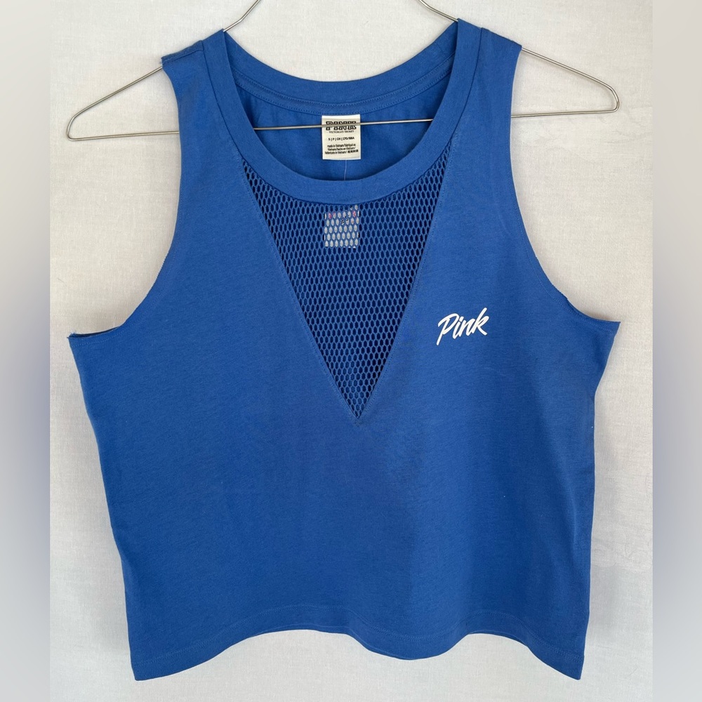 Pink Victoria secrets mesh V neck tank top